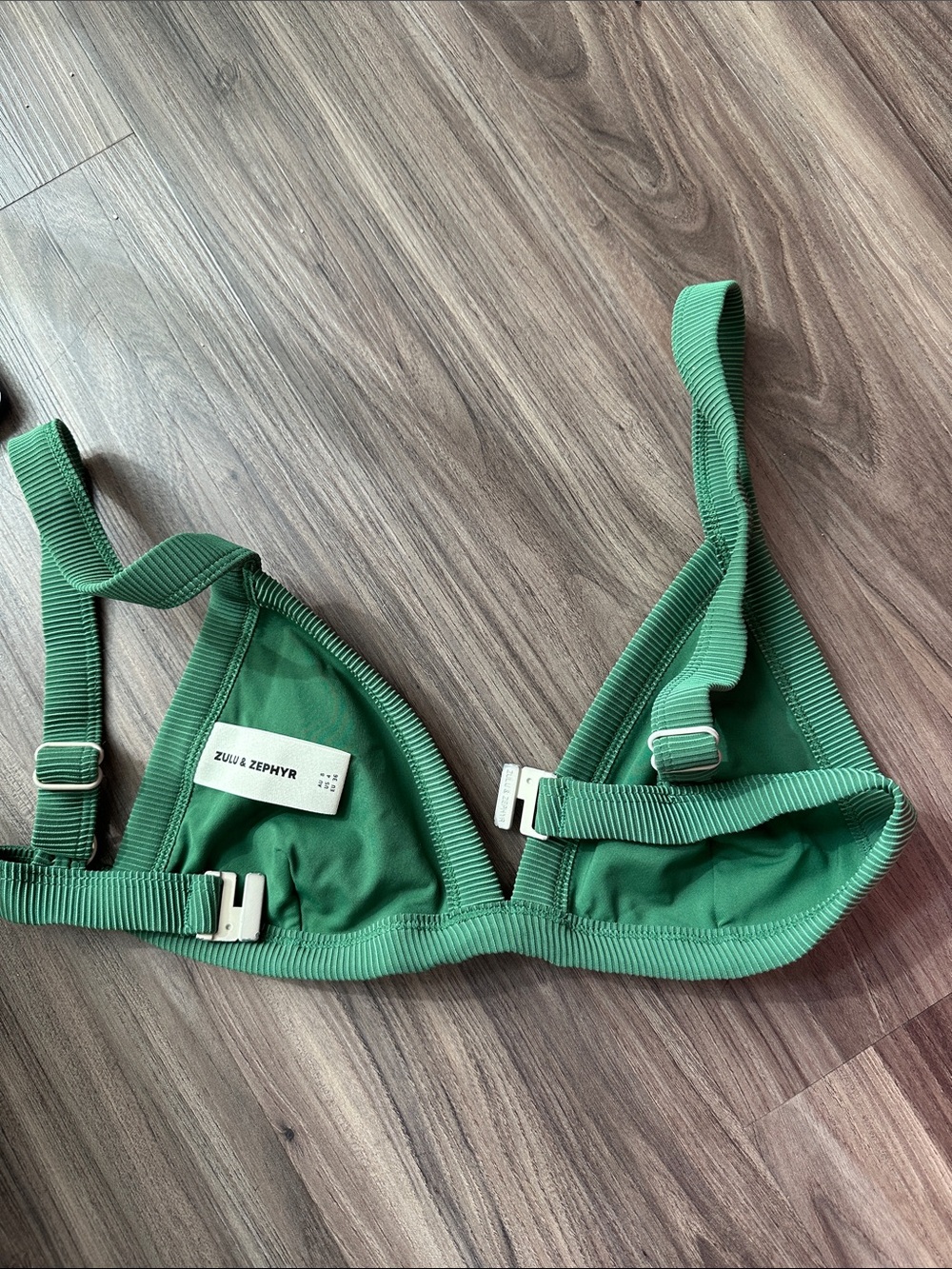 Zulu & Zephyr Emerald Green Ribbed Triangle Bralette